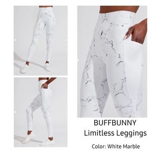 Buffbunny Limitless Leggings in White Marble